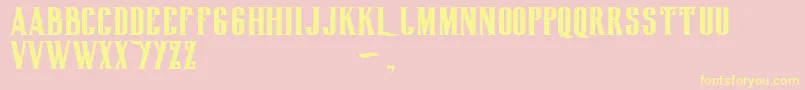 Biglodgetypefree Font – Yellow Fonts on Pink Background
