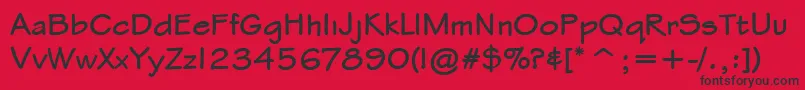 StylusItcBold Font – Black Fonts on Red Background