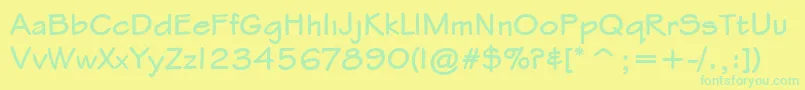 StylusItcBold Font – Green Fonts on Yellow Background