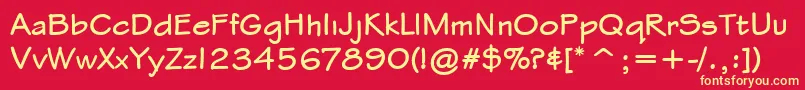 StylusItcBold Font – Yellow Fonts on Red Background