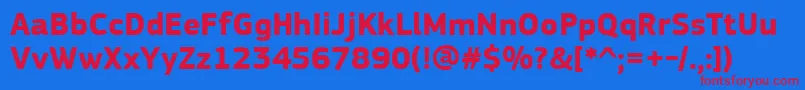 PfsquaresansproBold Font – Red Fonts on Blue Background