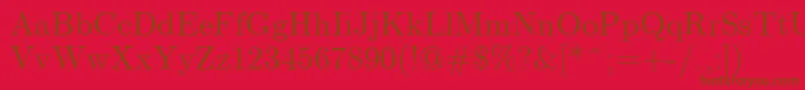 Czcionka Euclid – brązowe czcionki na czerwonym tle