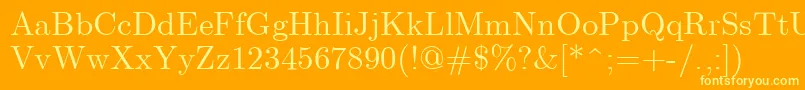 Шрифт Euclid – жёлтые шрифты на оранжевом фоне