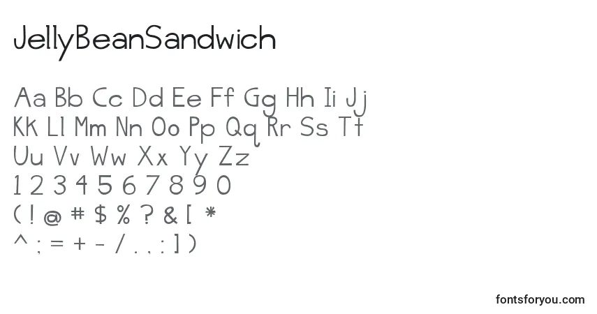 Schriftart JellyBeanSandwich – Alphabet, Zahlen, spezielle Symbole