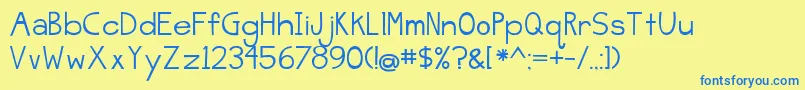 JellyBeanSandwich Font – Blue Fonts on Yellow Background