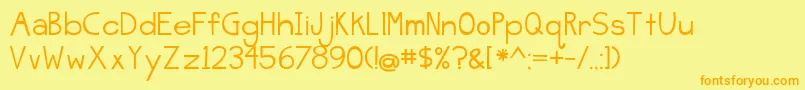 JellyBeanSandwich Font – Orange Fonts on Yellow Background