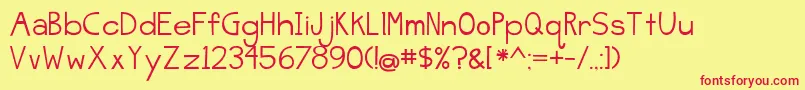 JellyBeanSandwich Font – Red Fonts on Yellow Background