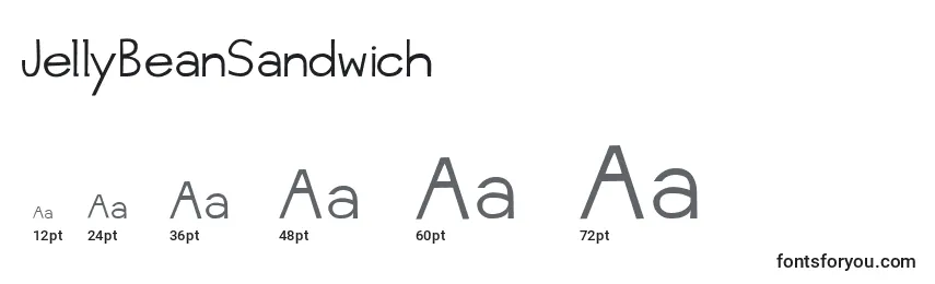 Größen der Schriftart JellyBeanSandwich