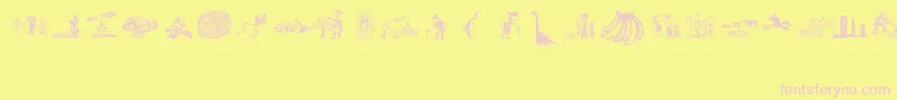 XiloCordelLiteratureI-fontti – vaaleanpunaiset fontit keltaisella taustalla
