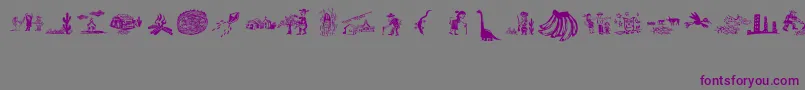 フォントXiloCordelLiteratureI – 紫色のフォント、灰色の背景
