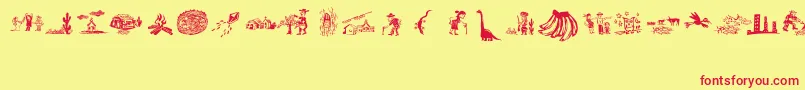 XiloCordelLiteratureI Font – Red Fonts on Yellow Background