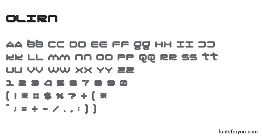 Шрифт Olirn – алфавит, цифры, специальные символы