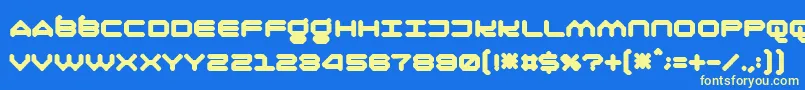 フォントOlirn – 黄色の文字、青い背景