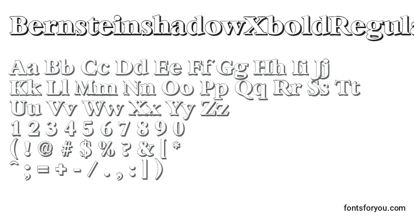 Schriftart BernsteinshadowXboldRegular – Alphabet, Zahlen, spezielle Symbole