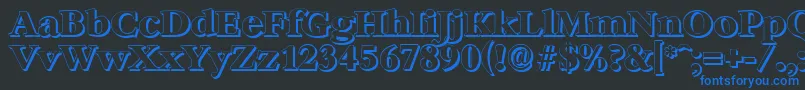 BernsteinshadowXboldRegular Font – Blue Fonts on Black Background