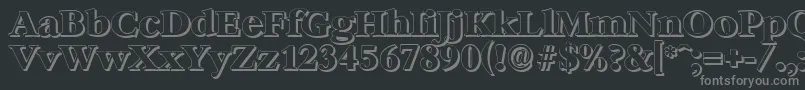 BernsteinshadowXboldRegular-fontti – harmaat kirjasimet mustalla taustalla