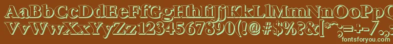 BernsteinshadowXboldRegular Font – Green Fonts on Brown Background