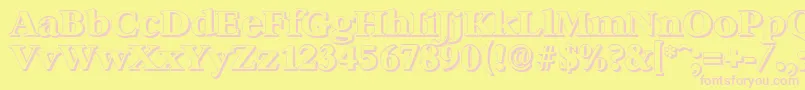 Czcionka BernsteinshadowXboldRegular – różowe czcionki na żółtym tle