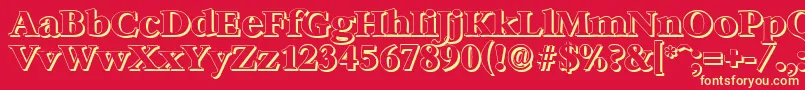 BernsteinshadowXboldRegular Font – Yellow Fonts on Red Background