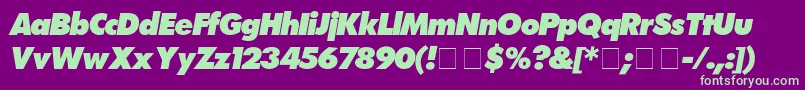 FuturaExtrabolditalic Font – Green Fonts on Purple Background