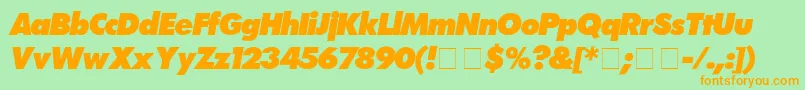 FuturaExtrabolditalic Font – Orange Fonts on Green Background