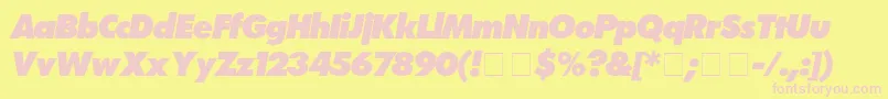 FuturaExtrabolditalic-Schriftart – Rosa Schriften auf gelbem Hintergrund
