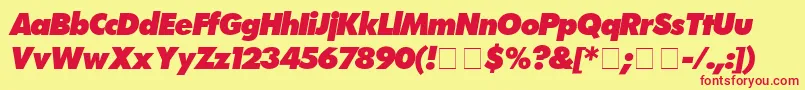 FuturaExtrabolditalic Font – Red Fonts on Yellow Background