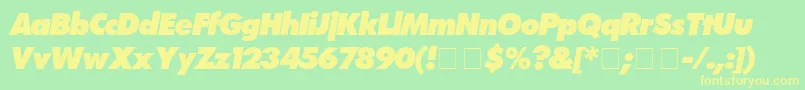 FuturaExtrabolditalic Font – Yellow Fonts on Green Background