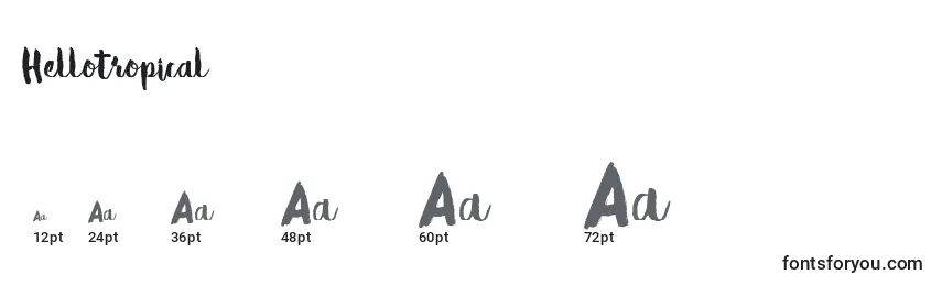 Hellotropical Font Sizes