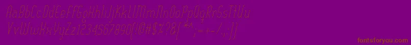 SexythingThinItalic-Schriftart – Braune Schriften auf violettem Hintergrund