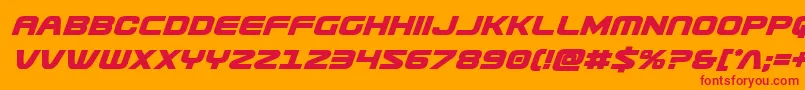 Usuziboldital-Schriftart – Rote Schriften auf orangefarbenem Hintergrund