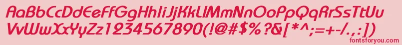 BrookhouseBoldItalic Font – Red Fonts on Pink Background