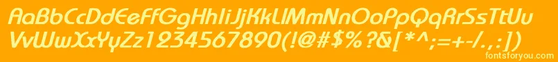 BrookhouseBoldItalic Font – Yellow Fonts on Orange Background