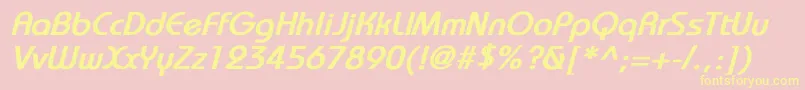 BrookhouseBoldItalic Font – Yellow Fonts on Pink Background