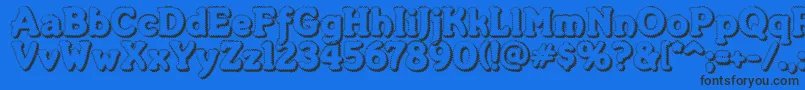 MerkinFoo-Schriftart – Schwarze Schriften auf blauem Hintergrund