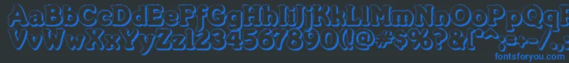 MerkinFoo Font – Blue Fonts on Black Background