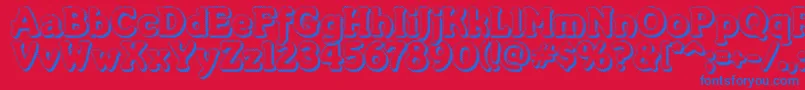 フォントMerkinFoo – 赤い背景に青い文字