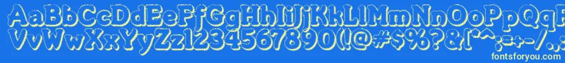 MerkinFoo Font – Yellow Fonts on Blue Background