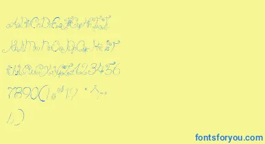 CastleOctopus font – Blue Fonts On Yellow Background