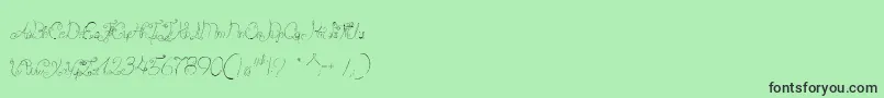 フォントCastleOctopus – 緑の背景に黒い文字