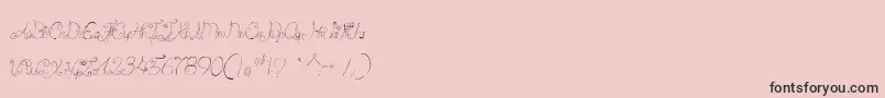 Fonte CastleOctopus – fontes pretas em um fundo rosa