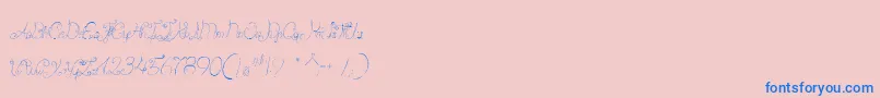 Fonte CastleOctopus – fontes azuis em um fundo rosa
