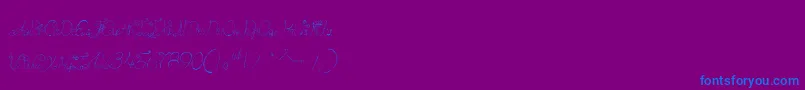 CastleOctopus-fontti – siniset fontit violetilla taustalla