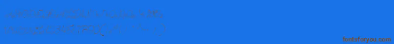 フォントCastleOctopus – 茶色の文字が青い背景にあります。