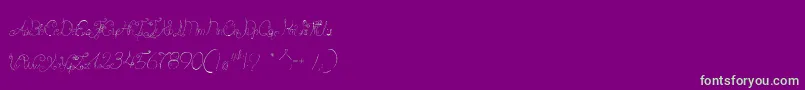 フォントCastleOctopus – 紫の背景に緑のフォント