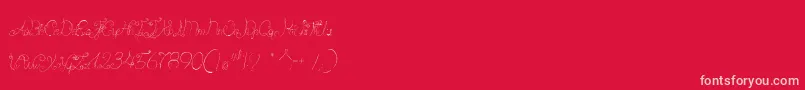 フォントCastleOctopus – 赤い背景にピンクのフォント