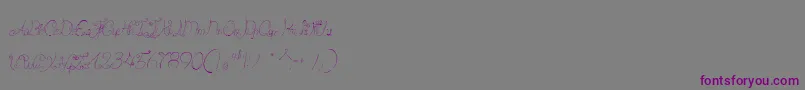 フォントCastleOctopus – 紫色のフォント、灰色の背景