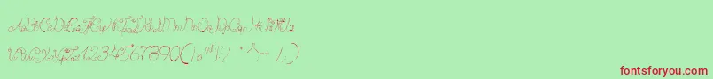 フォントCastleOctopus – 赤い文字の緑の背景