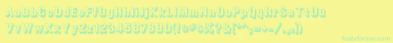 Weitere Informationen zur Gunplay3-Schriftart Gunplay3-Schriftart – Grüne Schriften auf gelbem Hintergrund