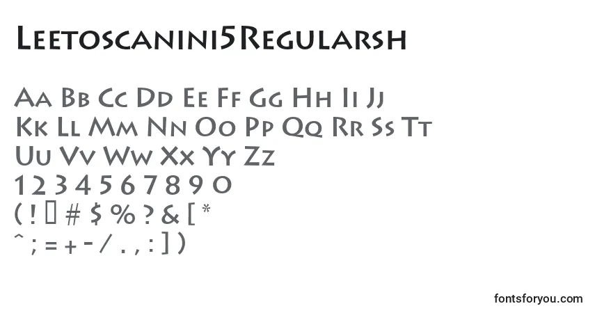 Leetoscanini5Regularsh-fontti – aakkoset, numerot, erikoismerkit